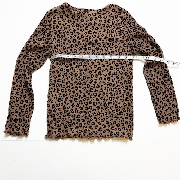 H&M Girl’s Leopard Print Long Sleeve Ruffle Top - 6-7Y - Picture 5 of 8